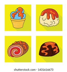 Vector design of confectionery and culinary logo. Collection of confectionery and colorful stock vector illustration.