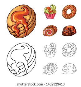 Vector design of confectionery and culinary logo. Collection of confectionery and product stock symbol for web.