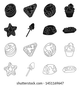 Vector design of confectionery and culinary logo. Set of confectionery and product vector icon for stock.