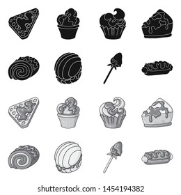 Vector design of confectionery and culinary logo. Set of confectionery and product vector icon for stock.