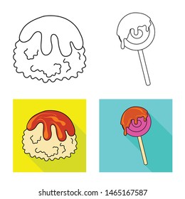 Vector design of confectionery and culinary logo. Collection of confectionery and product stock vector illustration.