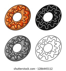 Vector design of confectionery and culinary sign. Set of confectionery and product stock symbol for web.