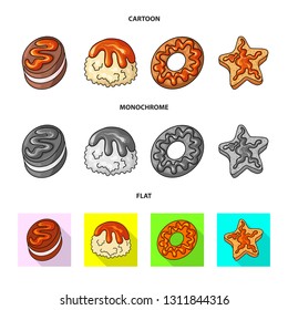 Vector design of confectionery and culinary sign. Collection of confectionery and product stock vector illustration.
