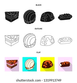 Vector design of confectionery and culinary sign. Set of confectionery and product vector icon for stock.