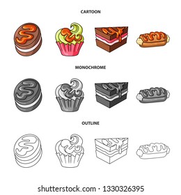Vector design of confectionery and culinary sign. Set of confectionery and product vector icon for stock.