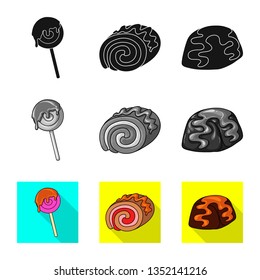 Vector design of confectionery and culinary sign. Collection of confectionery and product vector icon for stock.
