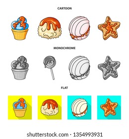 Vector design of confectionery and culinary sign. Set of confectionery and product vector icon for stock.
