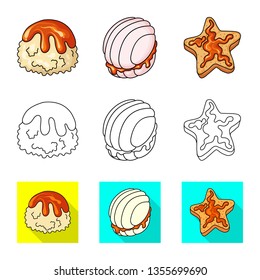 Vector design of confectionery and culinary sign. Collection of confectionery and product vector icon for stock.