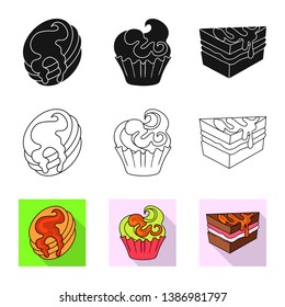 Vector design of confectionery and culinary sign. Collection of confectionery and product vector icon for stock.