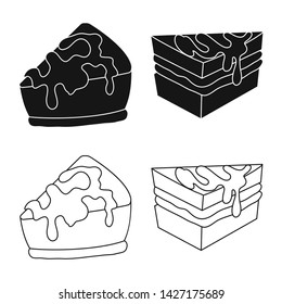 Vector design of confectionery and culinary sign. Collection of confectionery and product vector icon for stock.