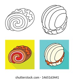 Vector design of confectionery and culinary sign. Set of confectionery and product vector icon for stock.
