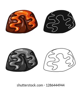 Vector design of confectionery and culinary symbol. Set of confectionery and product stock symbol for web.