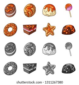 Vector design of confectionery and culinary symbol. Collection of confectionery and product vector icon for stock.