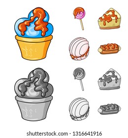 Vector design of confectionery and culinary symbol. Collection of confectionery and product vector icon for stock.