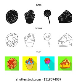 Vector design of confectionery and culinary symbol. Collection of confectionery and product vector icon for stock.