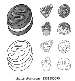 Vector design of confectionery and culinary symbol. Collection of confectionery and product stock vector illustration.