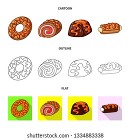 Vector design of confectionery and culinary symbol. Collection of confectionery and product vector icon for stock.