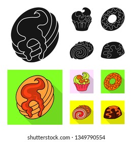Vector design of confectionery and culinary symbol. Collection of confectionery and product stock vector illustration.