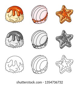 Vector design of confectionery and culinary symbol. Set of confectionery and product vector icon for stock.