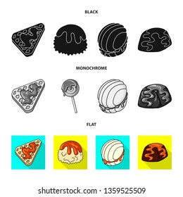 Vector design of confectionery and culinary symbol. Collection of confectionery and product stock vector illustration.