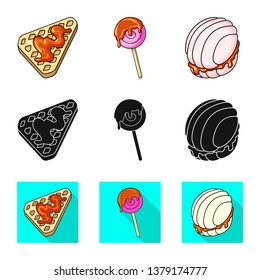 Vector design of confectionery and culinary symbol. Collection of confectionery and product vector icon for stock.