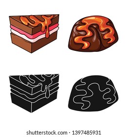 Vector design  confectionery and culinary symbol. Collection  confectionery and product vector icon for stock.