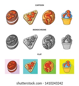 Vector design of confectionery and culinary symbol. Set of confectionery and product vector icon for stock.