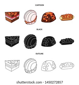 Vector design of confectionery and culinary symbol. Set of confectionery and product vector icon for stock.