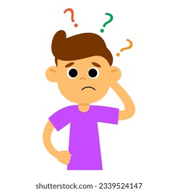 Vector design of a confused young man