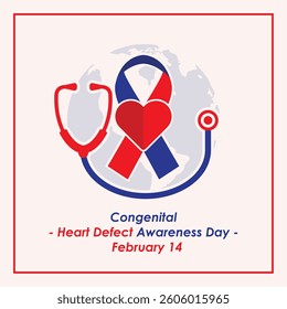 Vector Design Congenital Heart Defect Awareness Day – February 14.