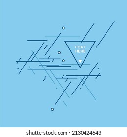Vector design with connect blue triangles and lines. Business and communication technology concept. Abstract modern background