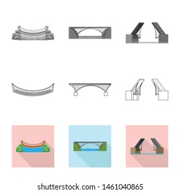 Vector design of connection and bridge design symbol. Set of connection and side vector icon for stock.