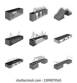 Vector design of connection and crossing icon. Set of connection and design vector icon for stock.