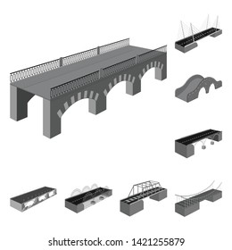 Vector design of connection and crossing sign. Collection of connection and design stock vector illustration.