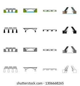 Vector design of connection and design icon. Collection of connection and side vector icon for stock.