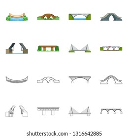 Vector design of connection and design icon. Collection of connection and side vector icon for stock.
