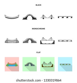 Vector design of connection and design icon. Collection of connection and side stock vector illustration.