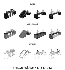 Vector design of connection and design icon. Collection of connection and side stock symbol for web.