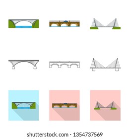 Vector design of connection and design icon. Collection of connection and side stock symbol for web.