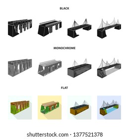Vector design of connection and design icon. Collection of connection and side vector icon for stock.