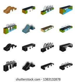 Vector design of connection and design icon. Collection of connection and side vector icon for stock.