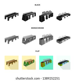 Vector design of connection and design icon. Collection of connection and side stock vector illustration.