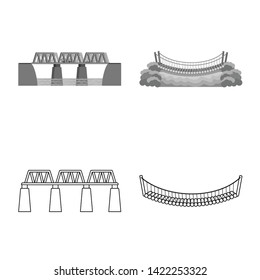 Vector design of connection and design icon. Collection of connection and side vector icon for stock.