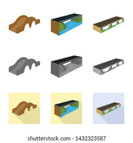 Vector design of connection and design icon. Collection of connection and side stock symbol for web.