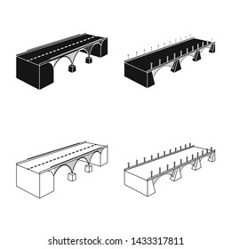 Vector design of connection and design icon. Collection of connection and side vector icon for stock.