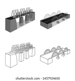 Vector design of connection and design icon. Collection of connection and side vector icon for stock.