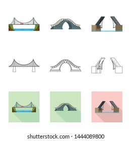 Vector design of connection and design icon. Collection of connection and side stock vector illustration.