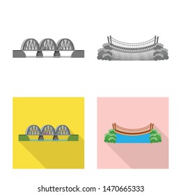 Vector design of connection and design icon. Collection of connection and side stock vector illustration.