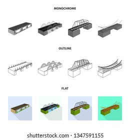 Vector design of connection and design icon. Set of connection and side stock symbol for web.