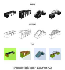 Vector design of connection and design icon. Set of connection and side stock vector illustration.